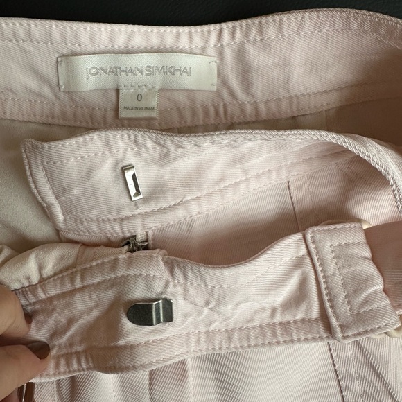 Jonathan Simkhai Light Pink Crepe Cargo Pants - Picture 6 of 12